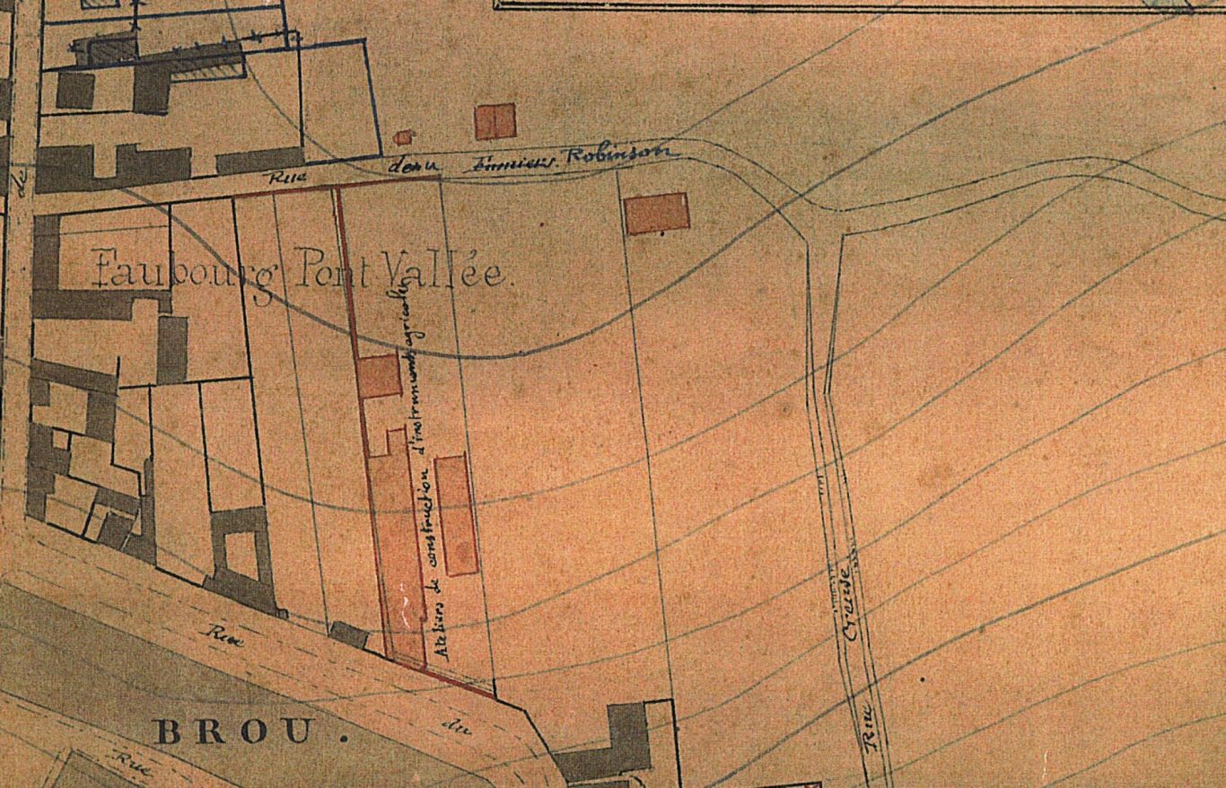 Plan de Brou avec la rue Creuse