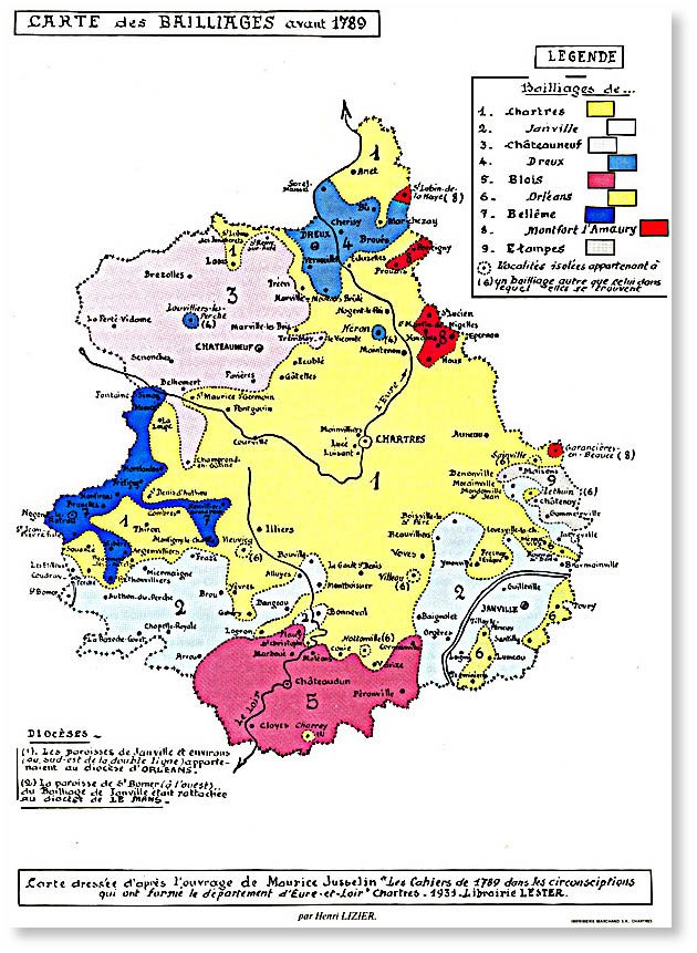 Carte des baillage avant 1789