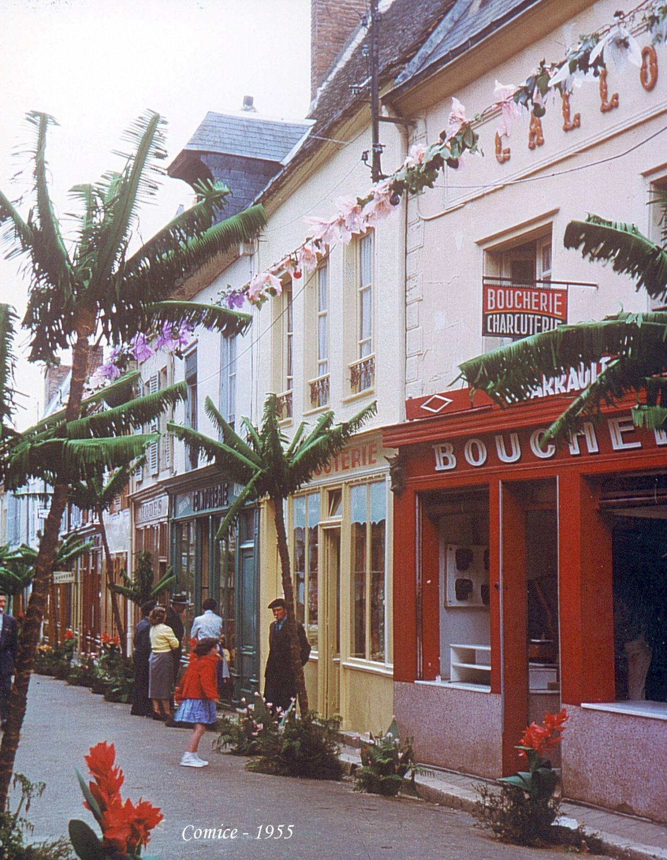 Rue des changes en 1955 - commune de Brou Eure et Loir (28160)