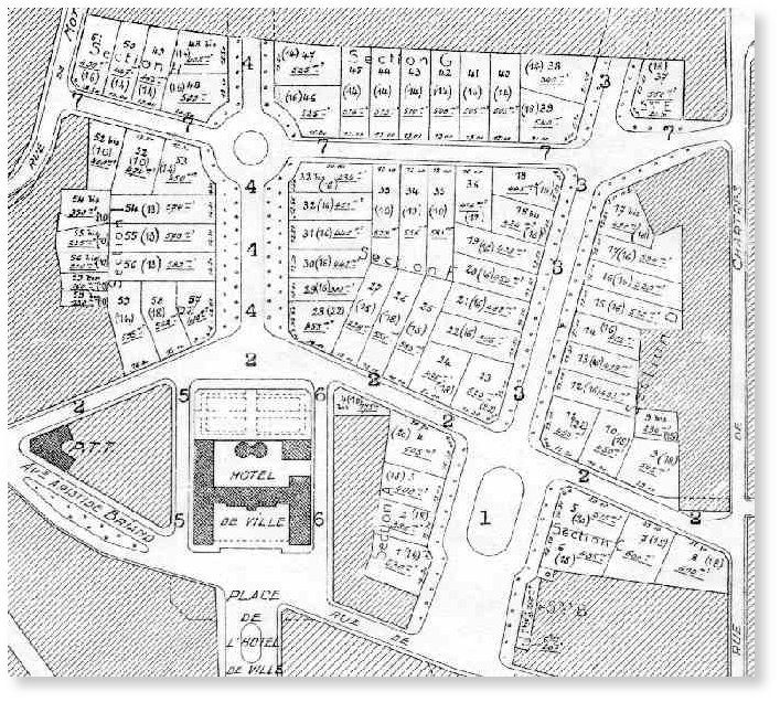 Plan du lotissement de la Matrassière lors de sa création en 1938
