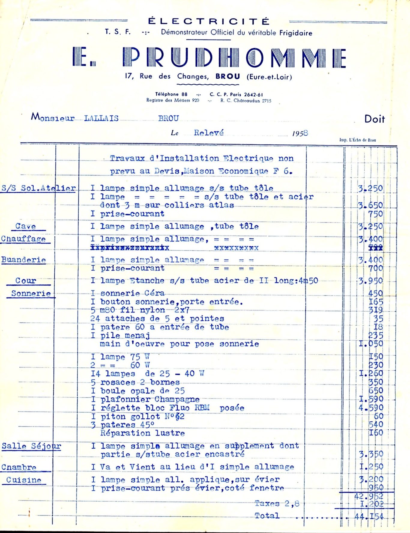 16 rue des changes en 1991- Commune de Brou Eure et Loir - 28 (28160)