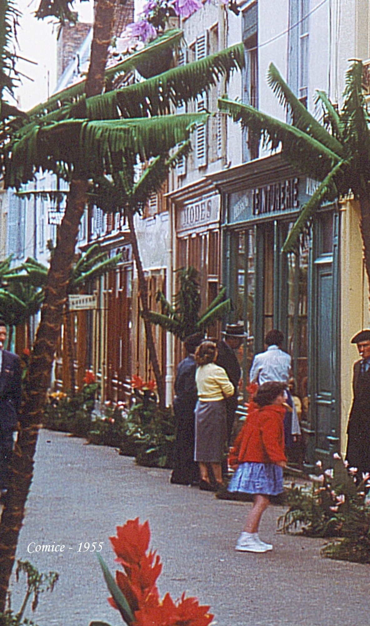 Rue des changes en 1955 durant le comice - 28160 BROU